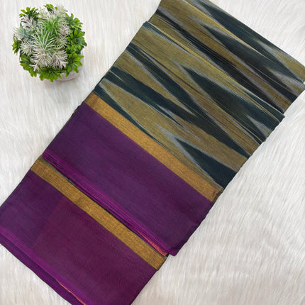 Luxury 120 Count Ikkat Cotton Saree – Timeless Beauty 🌸