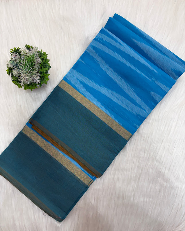 Soft & Breathable Ikkat Cotton Saree – Premium Weave 🌿