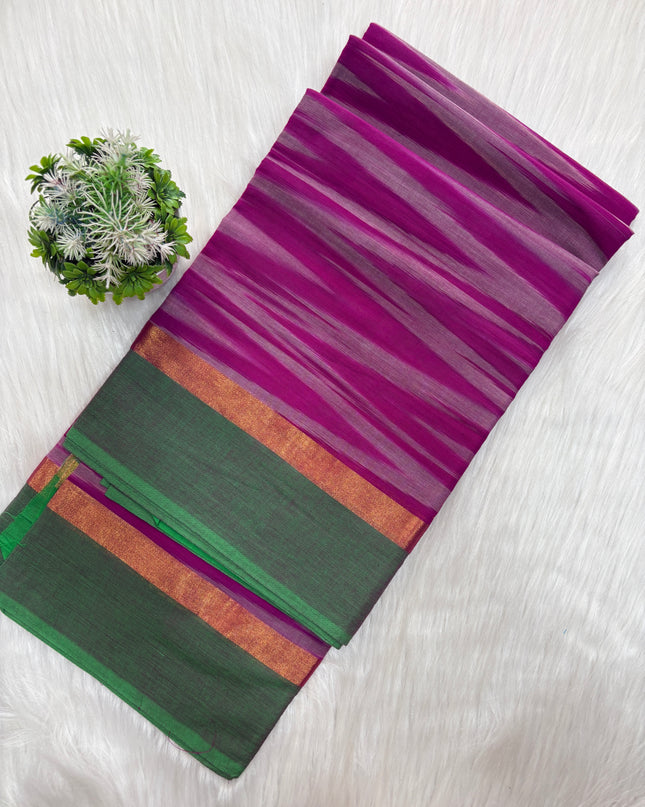 Handcrafted Ikkat Cotton Saree – 120 Count Grace 🌼