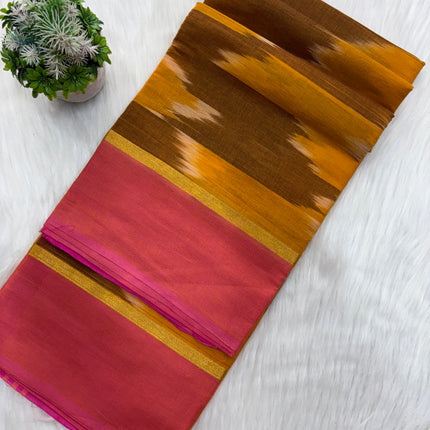 Authentic Ikkat Cotton Saree – 6.3m with Blouse 🌷