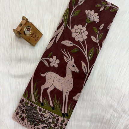 Vintage Varnam Kalamkari Cotton Saree