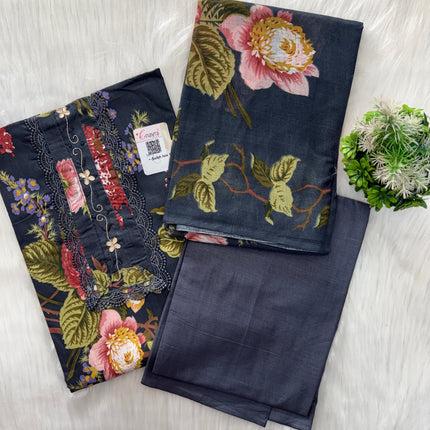 Soft Glow Cambric Salwar Set (Unstitched)