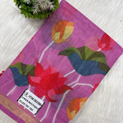 Aura Luxe Linen Cotton Saree