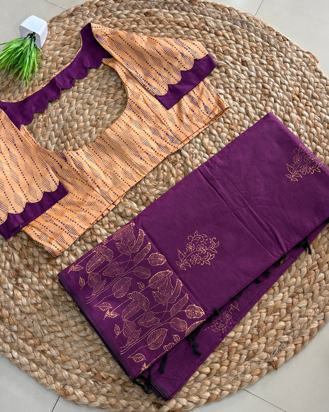 Saree With Stitched Blouse - (SIZE-38-42) - SWSB 858
