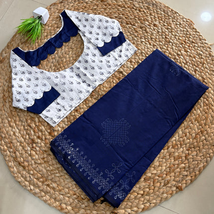Saree With Stitched Blouse - (SIZE-36 -40) - SWSB 857