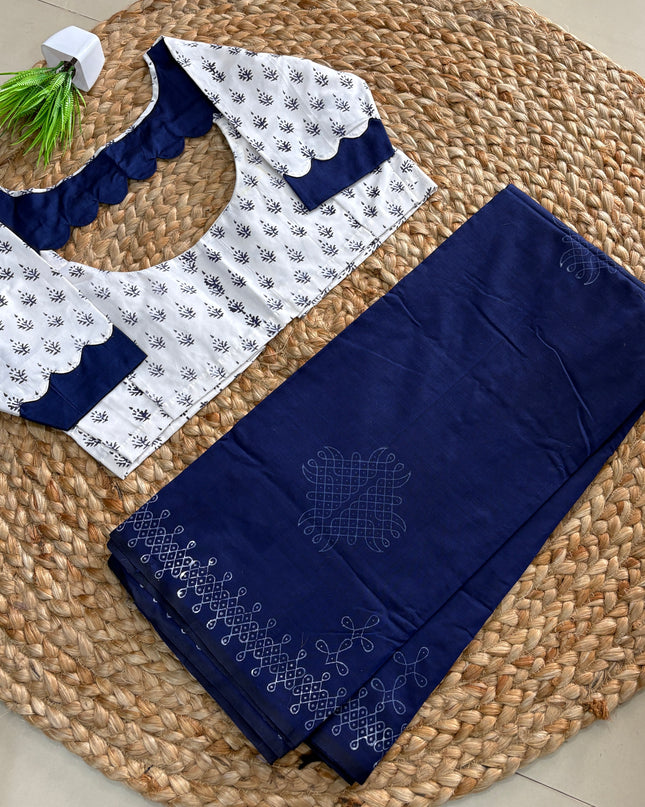 Saree With Stitched Blouse - (SIZE-36 -40) - SWSB 857
