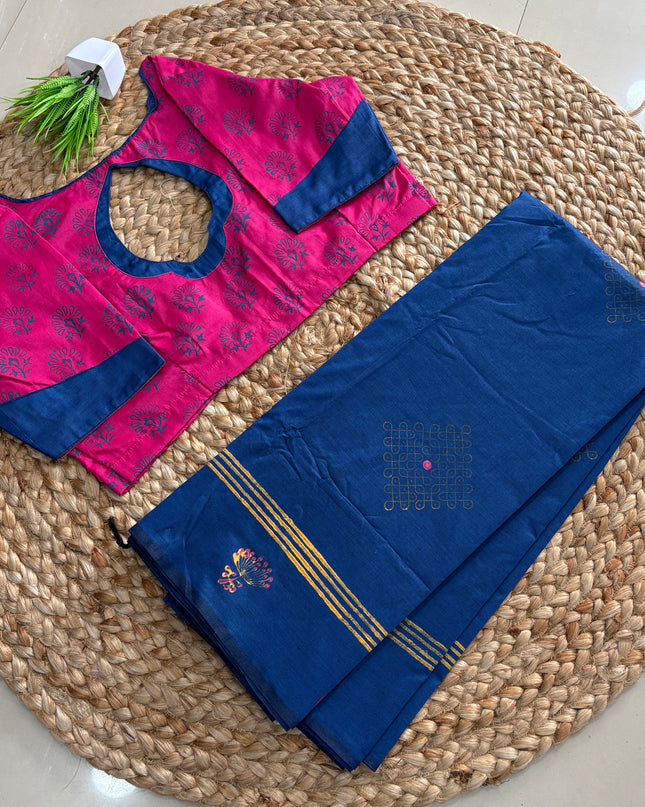 Saree With Stitched Blouse - (SIZE-38-42) - SWSB 859
