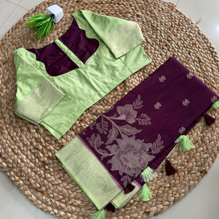 Saree With Stitched Blouse - (SIZE-38-42) - SWSB 890
