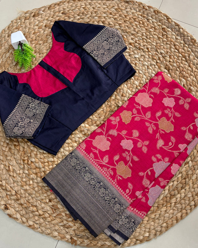 Saree With Stitched Blouse - (SIZE-38-42) - SWSB 891