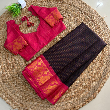 Saree with Stitched Blouse - (SIZE-34 - 38) - SWSB 893