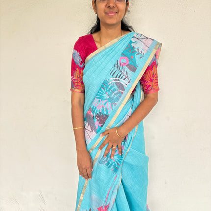 Elegant Linene Cotton Saree