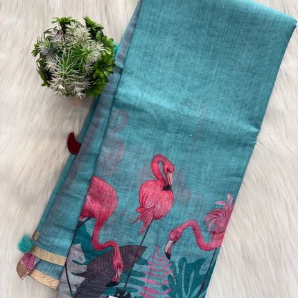 Elegant Linene Cotton Saree
