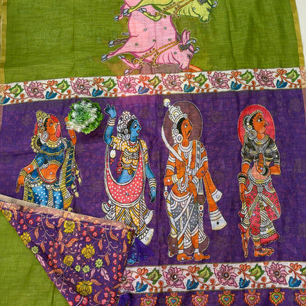 Elegant Linen Cotton Saree – Breathable Comfort with Timeless Style