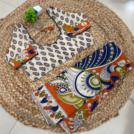 Saree With Stitched Blouse - (SIZE-40-44) - SWSB 897