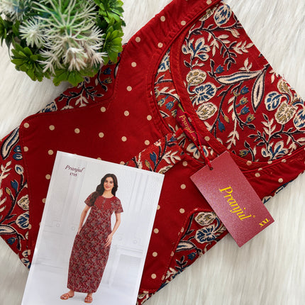 🌸 *Pranjul Premium Sleepwear Cotton Nighty* 🌸
