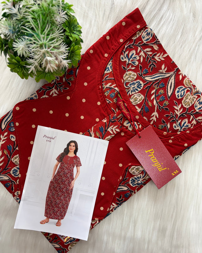 🌸 *Pranjul Premium Sleepwear Cotton Nighty* 🌸