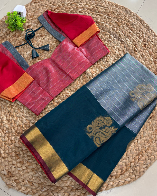 Saree With Stitched Blouse - (SIZE-38-42) - SWSB 990