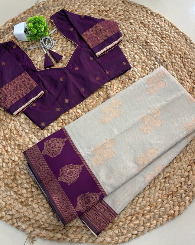 Saree With Stitched Blouse - (SIZE-34-38) - SWSB 982