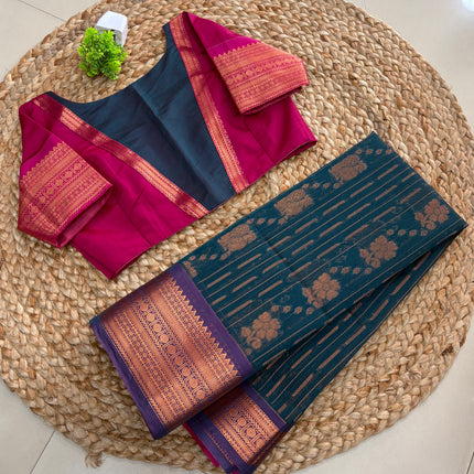 Saree With Stitched Blouse - (SIZE-40-44) - SWSB 959