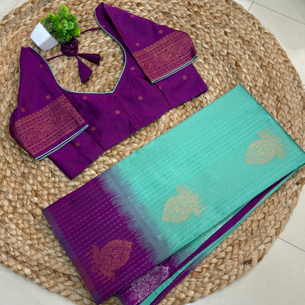 Saree With Stitched Blouse - (SIZE-38-42) - SWSB 988