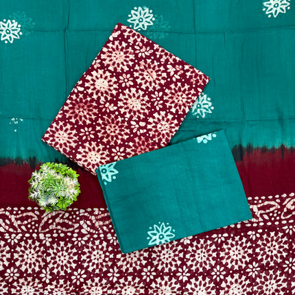 Pure Cotton Handcrafted Batik Unstitched Salwar Suit Material 🎨