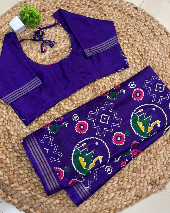 Saree With Stitched Blouse - (SIZE-38-42) - SWSB 912