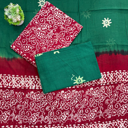 Soft Pure Cotton Batik Design Unstitched Dress Material 🌸