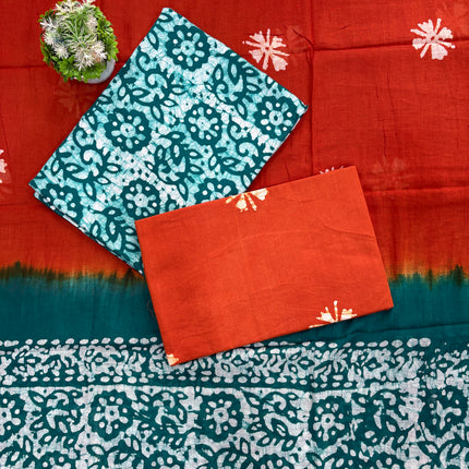 Designer Pure Cotton Batik Print Salwar Material Set 👗