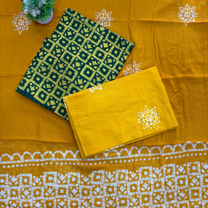 Premium Pure Cotton Ethnic Batik Dress Material 🌼
