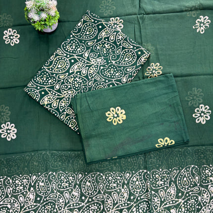 Pure Cotton Traditional Batik Unstitched Salwar Material 🧵