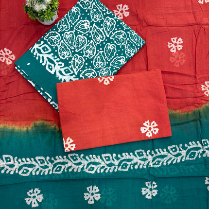 Pure Cotton Artistic Batik Print Unstitched Suit 🎨