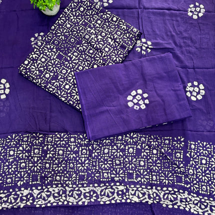 Trendy Pure Cotton Batik Design Dress Material Set ✨