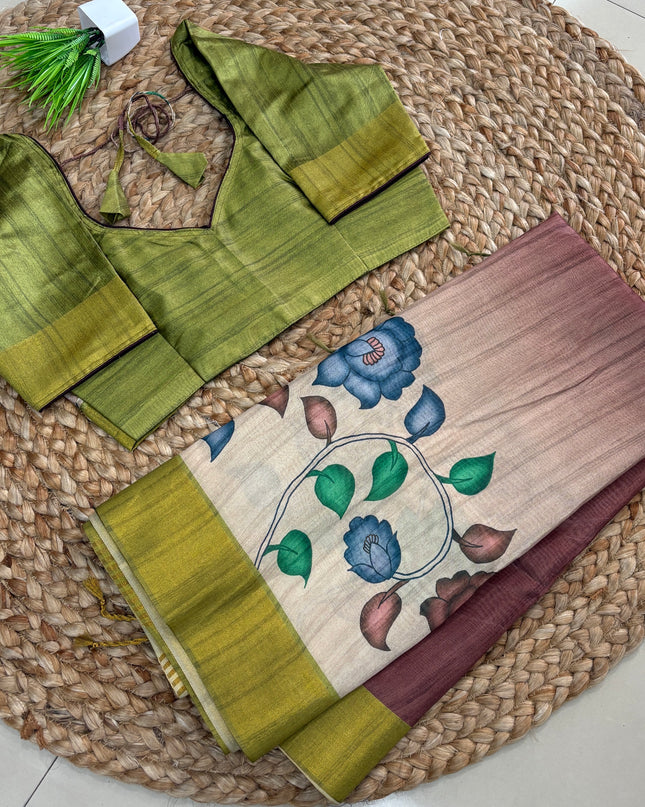 Saree With Stitched Blouse - (SIZE-34-38) - SWSB 984