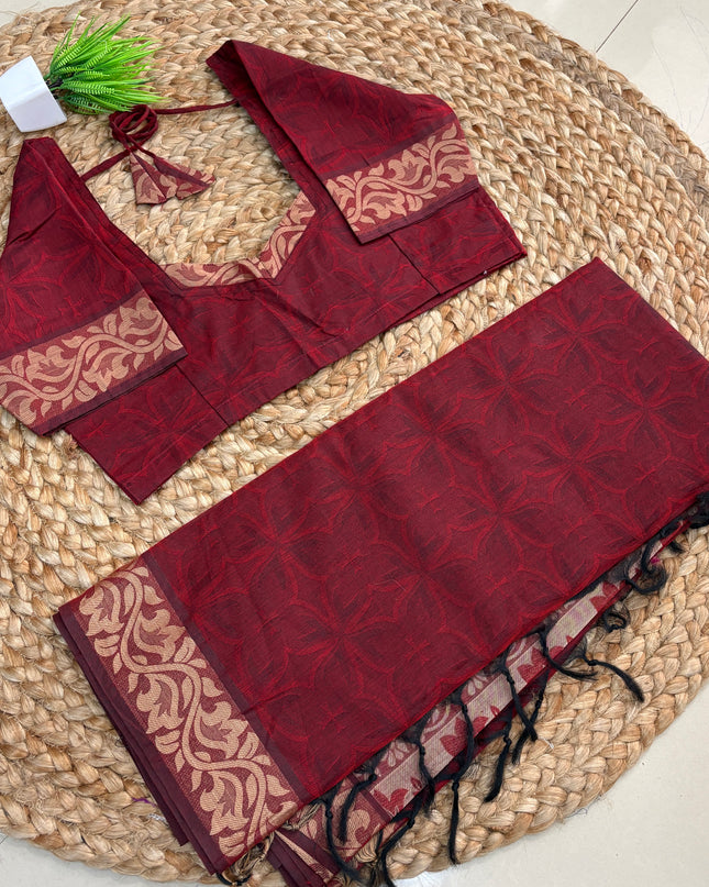 Saree With Stitched Blouse - (SIZE-38-42) - SWSB 991