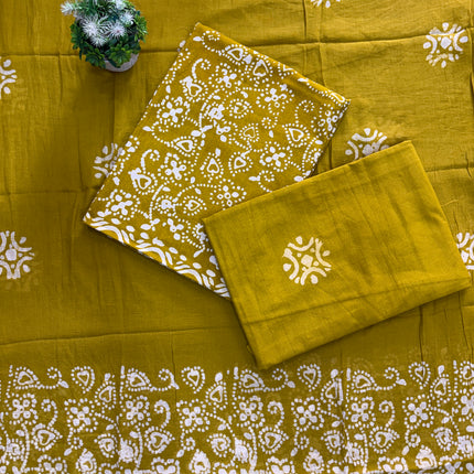Pure Cotton Traditional Wax Batik Dress Material Set 🪷