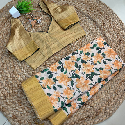 Saree With Stitched Blouse - (SIZE-34-38) - SWSB 979