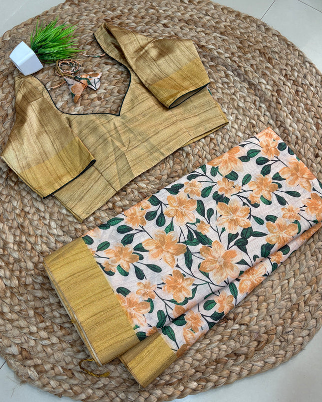 Saree With Stitched Blouse - (SIZE-34-38) - SWSB 979