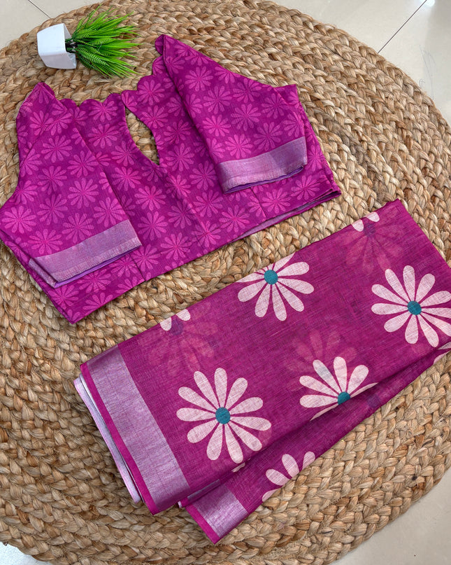 Saree With Stitched Blouse - (SIZE-40-44) - SWSB 956