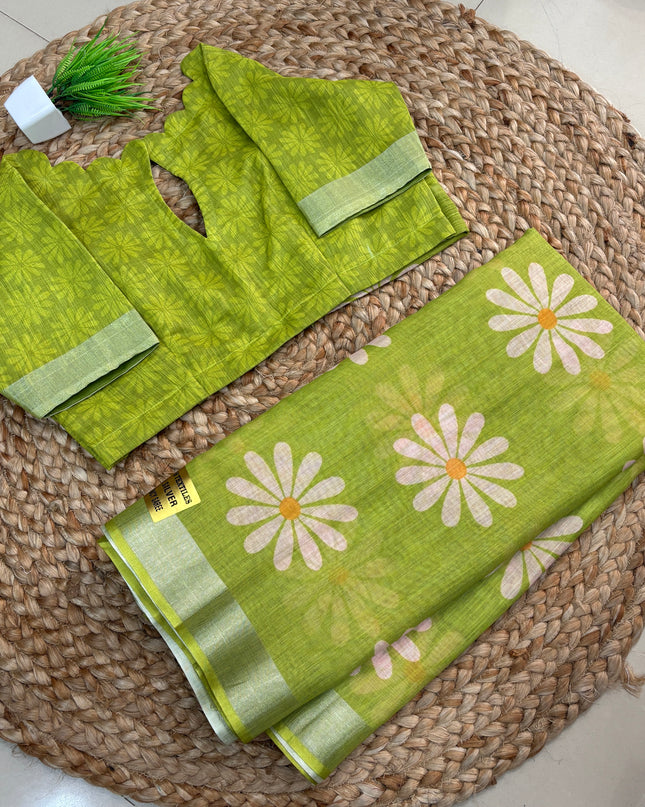Saree With Stitched Blouse - (SIZE-40-44) - SWSB 957