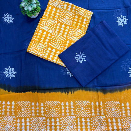 Hand Block Pure Cotton Batik Suit Piece for Women 🎨