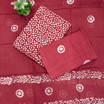 Premium Pure Cotton Batik Unstitched Ethnic Fabric 👗