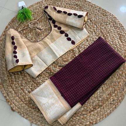 Saree With Stitched Blouse - (SIZE-44-48) - SWSB 935