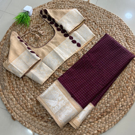 Saree With Stitched Blouse - (SIZE-44-48) - SWSB 935