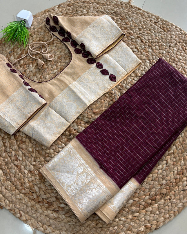 Saree With Stitched Blouse - (SIZE-44-48) - SWSB 935