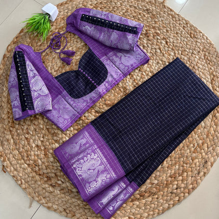 Saree With Stitched Blouse - (SIZE-40 -44) - SWSB 925