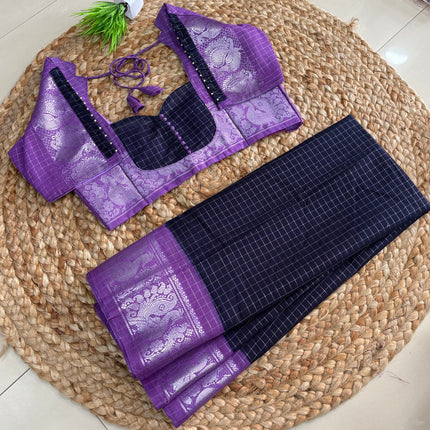 Saree With Stitched Blouse - (SIZE-40 -44) - SWSB 925