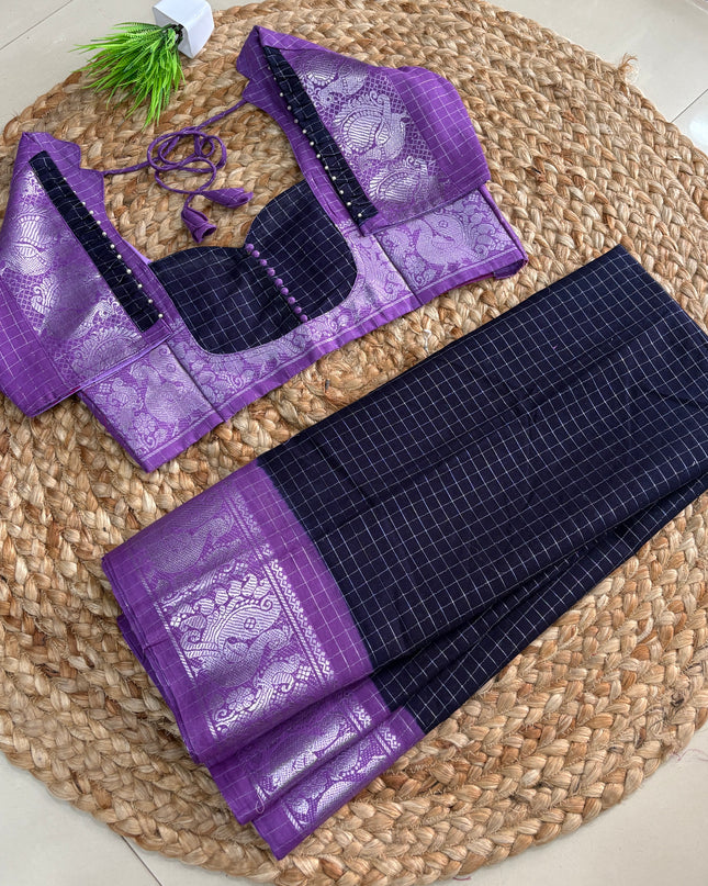 Saree With Stitched Blouse - (SIZE-40 -44) - SWSB 925