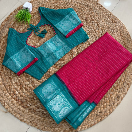 Saree With Stitched Blouse - (SIZE-42 -46) - SWSB 929