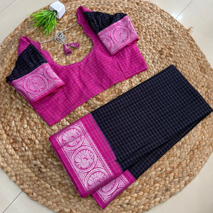 Saree With Stitched Blouse - (SIZE - 40 -44) - SWSB 919