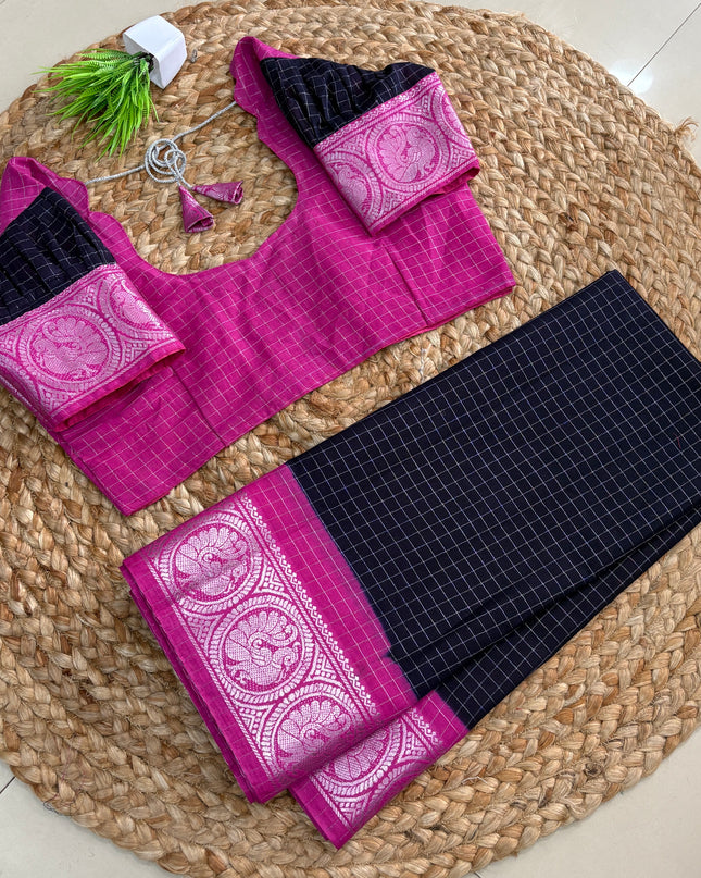 Saree With Stitched Blouse - (SIZE - 40 -44) - SWSB 919